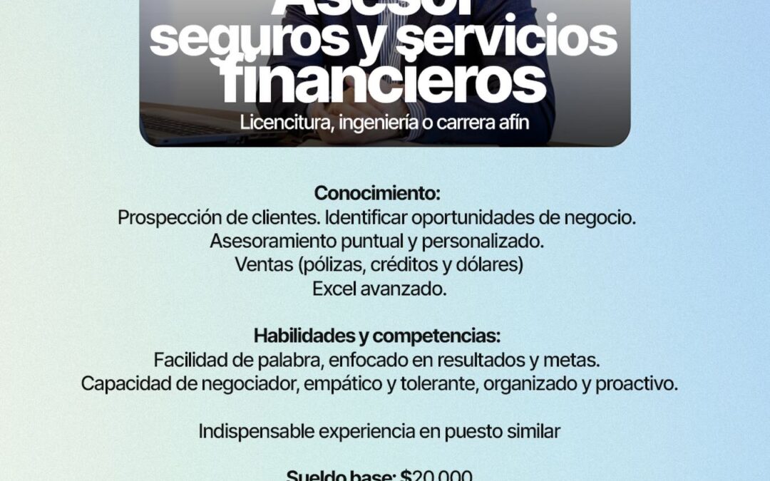 Asesor de seguros y servicios financieros (09/abril/2026)
