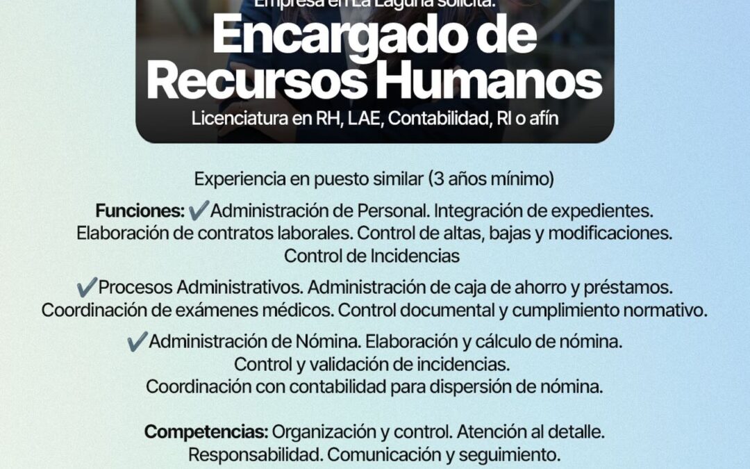 Encargado de Recursos Humanos (09/abril/2026)